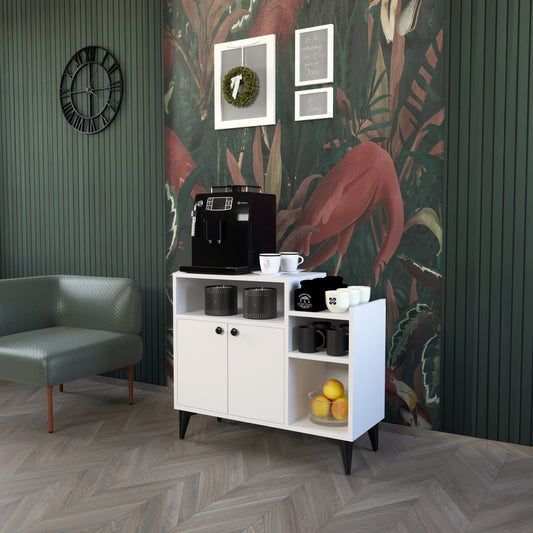 Perlomi 2 Kapaklı Çok Amaçlı Mutfak Erzak Kiler Standı Dolap Beyaz PER KHV 001