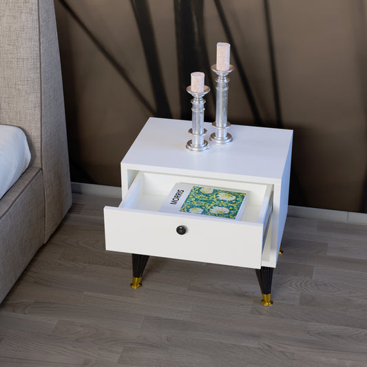 Perlomi 1 Çekmeceli 1 Bölmeli Komodin Beyaz PER KMN 002